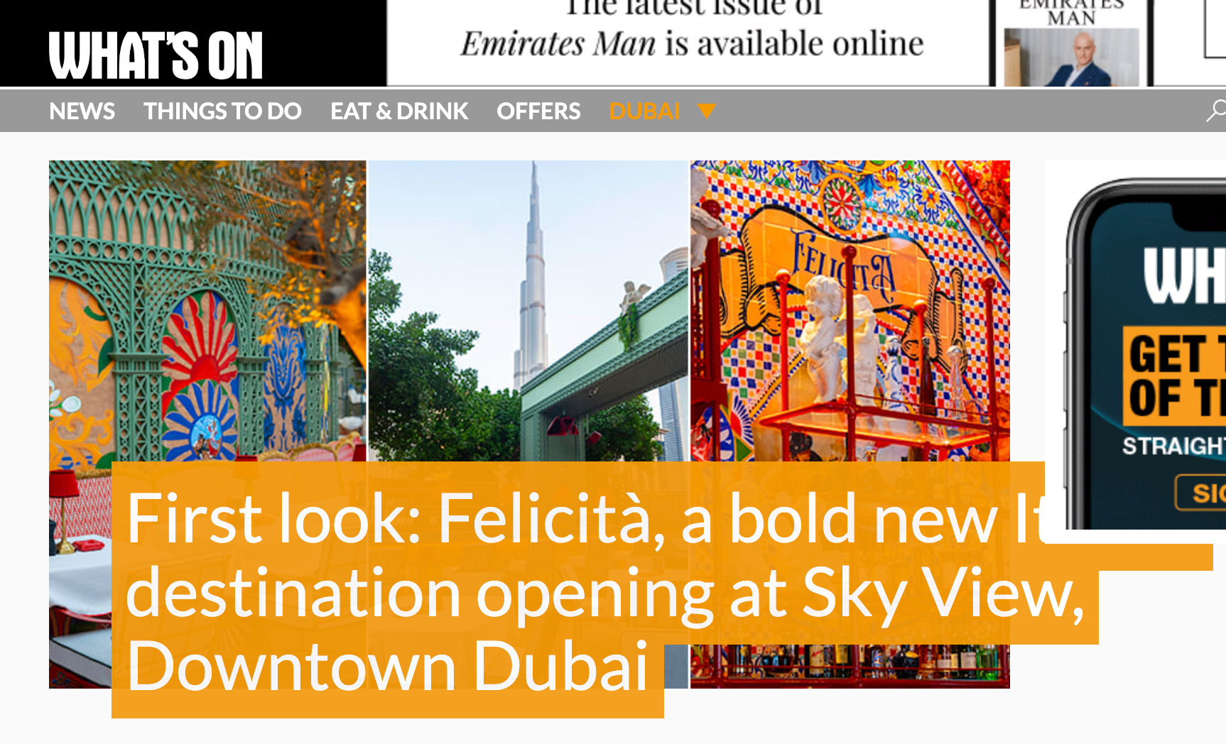 WHAT'S ON. First look: Felicità, a bold new Italian destination opening at Sky View, Downtown Dubai